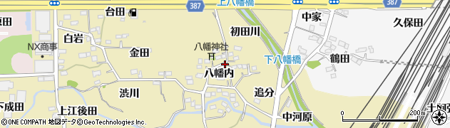 福島県福島市北矢野目八幡内周辺の地図