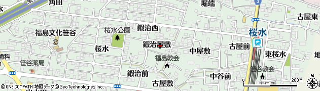 福島県福島市笹谷鍜治屋敷14周辺の地図