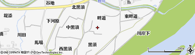 福島県福島市鎌田畔道周辺の地図