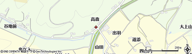 福島県伊達市保原町大柳高森1周辺の地図