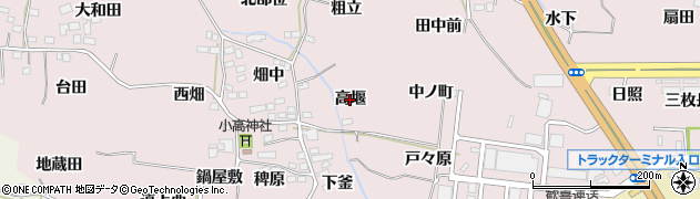 福島県福島市飯坂町平野（高堰）周辺の地図