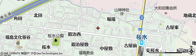 福島県福島市笹谷鍜治屋敷16周辺の地図