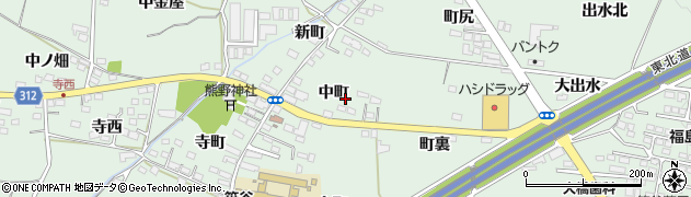 福島県福島市笹谷中町周辺の地図