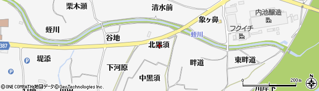 福島県福島市鎌田（北黒須）周辺の地図