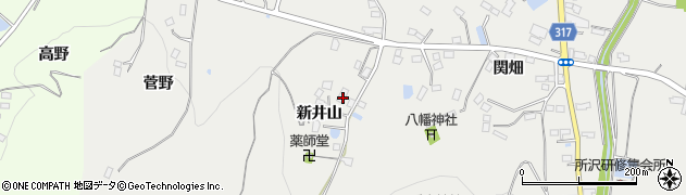 福島県伊達市保原町所沢新井山周辺の地図