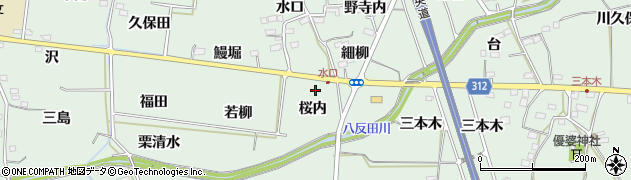 福島県福島市大笹生（桜内）周辺の地図