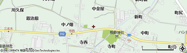 福島県福島市笹谷中金屋11周辺の地図