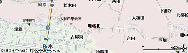 福島県福島市飯坂町平野地蔵北周辺の地図