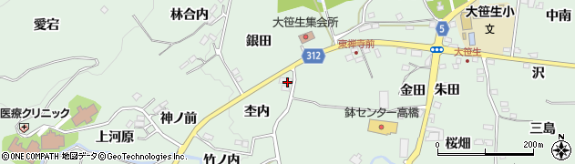福島県福島市大笹生（杢内）周辺の地図