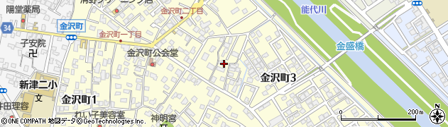 新潟県新潟市秋葉区金沢町周辺の地図