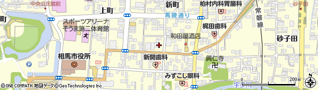 福島県相馬市中村大町74周辺の地図