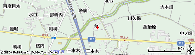福島県福島市大笹生台周辺の地図