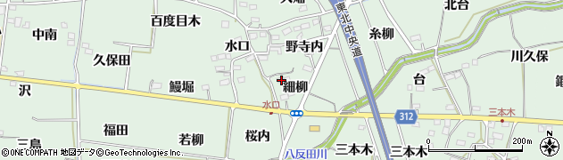 福島県福島市大笹生細柳34周辺の地図
