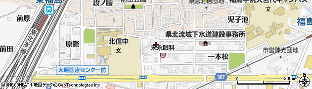 福島県福島市鎌田御仮家54周辺の地図