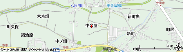 福島県福島市笹谷中金屋周辺の地図