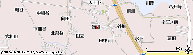 福島県福島市飯坂町平野後田周辺の地図