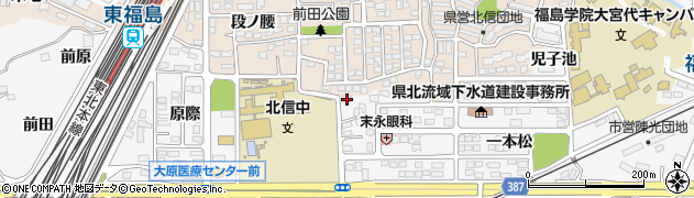 福島県福島市鎌田御仮家14周辺の地図