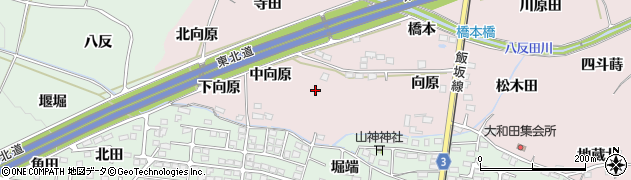 福島県福島市飯坂町平野（上向原）周辺の地図