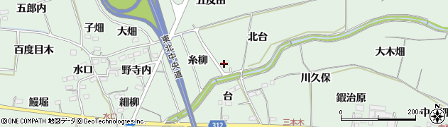 福島県福島市大笹生（北台）周辺の地図