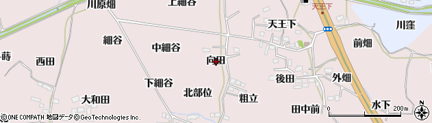 福島県福島市飯坂町平野向田周辺の地図