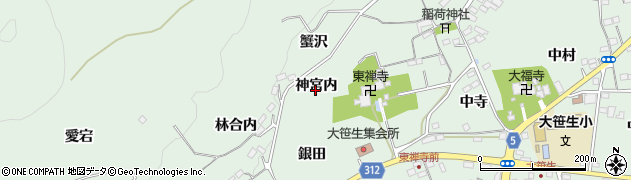 福島県福島市大笹生（神宮内）周辺の地図