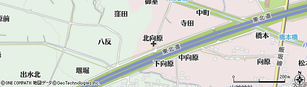 福島県福島市飯坂町平野（北向原）周辺の地図