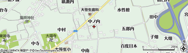 福島県福島市大笹生中ノ内周辺の地図