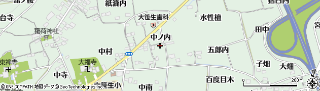 福島県福島市大笹生（中ノ内）周辺の地図