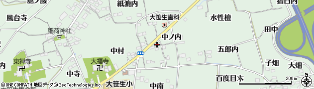 福島県福島市大笹生中ノ内25周辺の地図