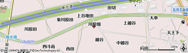 福島県福島市飯坂町平野川原畑周辺の地図