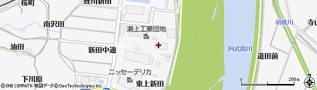 福島県福島市瀬上町中新田周辺の地図