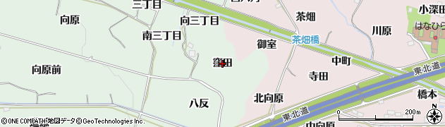 福島県福島市笹谷（窪田）周辺の地図