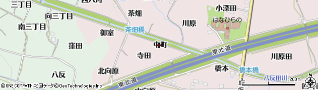 福島県福島市飯坂町平野中町周辺の地図