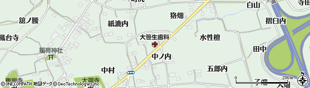 福島県福島市大笹生中ノ内38周辺の地図
