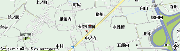 福島県福島市大笹生中ノ内56周辺の地図