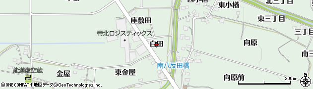 福島県福島市笹谷（白田）周辺の地図