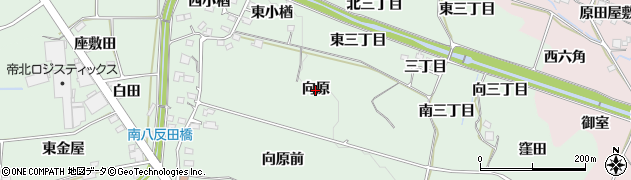 福島県福島市笹谷（向原）周辺の地図