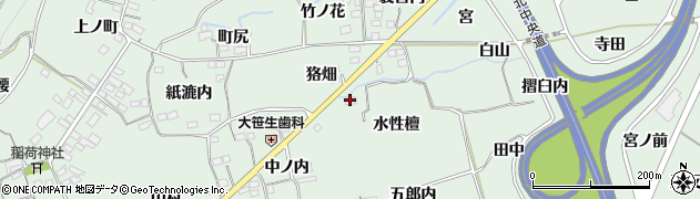 福島県福島市大笹生（水性檀）周辺の地図