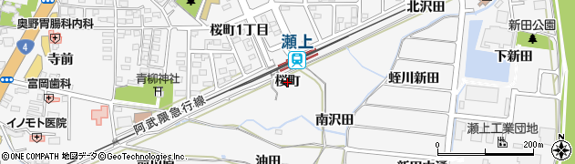 福島県福島市瀬上町（桜町）周辺の地図