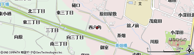 福島県福島市飯坂町平野（西六角）周辺の地図