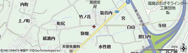 福島県福島市大笹生狢畑周辺の地図