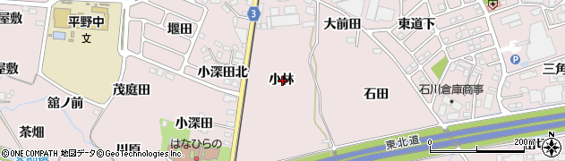 福島県福島市飯坂町平野（小林）周辺の地図