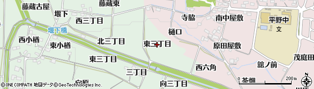 福島県福島市笹谷（東三丁目）周辺の地図