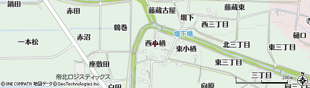 福島県福島市笹谷（西小楢）周辺の地図