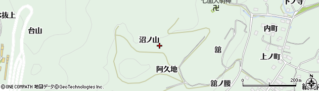 福島県福島市大笹生沼ノ山周辺の地図