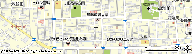 福島県相馬市中村（川沼）周辺の地図