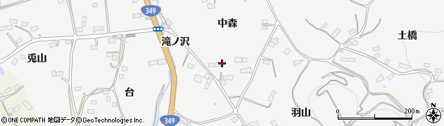 福島県伊達市保原町柱田（滝ノ沢）周辺の地図