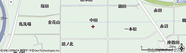 福島県福島市大笹生（中田）周辺の地図