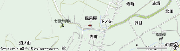 福島県福島市大笹生（風呂屋）周辺の地図
