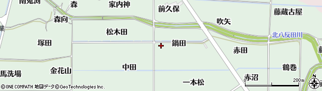 福島県福島市大笹生鍋田周辺の地図